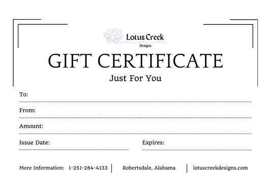 Gift Cards for Lotus Creek Designs